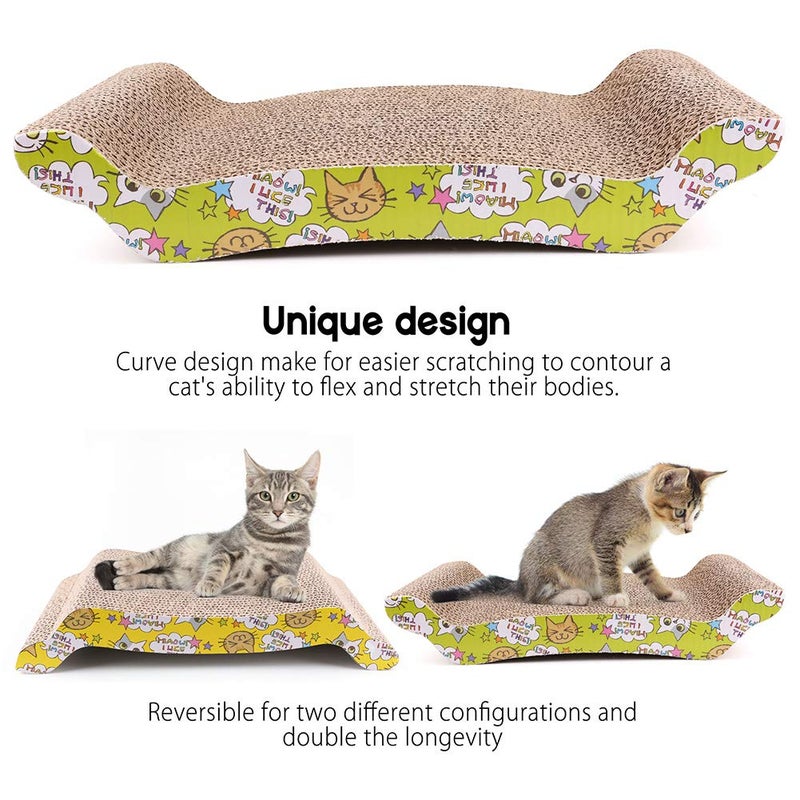 PrimePets Cat Scratching Board, 2 Pack Cat Scratcher Cardboard, Cat Scratch Pad for Indoor Cats, Cat Scratcher Couch Lounge Sofa Bed, Reversible Corrugated, Catnip Included - Image 3